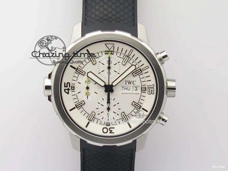 MIROTIME 0731 SportInspired Aquatimer Chrono IW376803 V6F 1:1 Best Edition White Dial On Rubber Strap A 7281